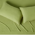thumbnail image 2 of Ensemble de Draps en Microfibre Brossée, Ultra Doux avec Texture Naturelle, 4 Pcs, Grand Lit, Vert, 2 of 10