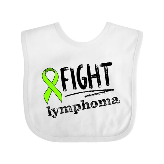 Inktastic Fight Lymphoma Lime Ribbon Boys or Girls Baby Bib