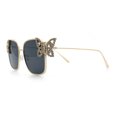 thumbnail image 6 of Luxury Womens Heavy Rhinestone Bling Rectangle Butterfly Metal Sunglasses Gold - Black, 6 of 8