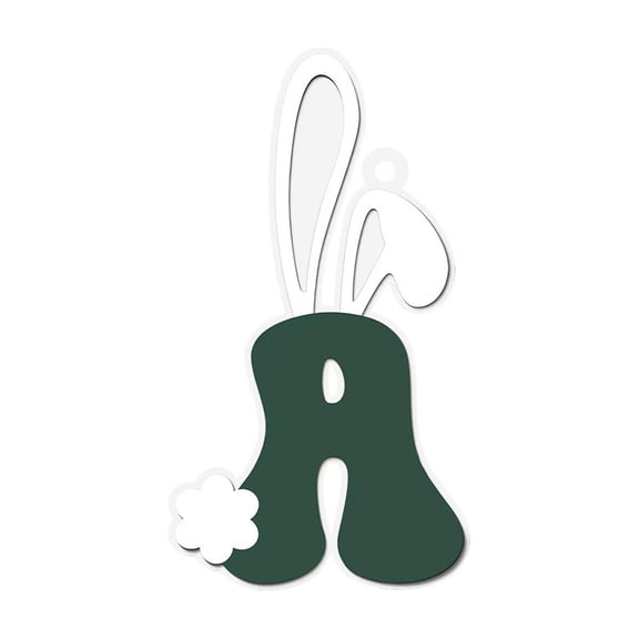 A Bunny Ear Letter Ornament With Wooden Build, Hanging Decor For Easter Party, Wall Display And Home Accent, Easy To Install And Store
