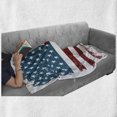 thumbnail image 5 of Vintage Stripe Soft Flannel Fleece Throw Blanket, Grungy American Flag with Lines and Stars Old Glory, Cozy Plush for Indoor and Outdoor Use, 50" x 60", Burgundy Petrol Blue, by Ambesonne, 5 of 5