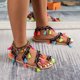 thumbnail image 4 of Amzcrzy Zapatos de mujer,Zapatos de mujer,Zapatillas de mujer, Sandalias planas de estilo étnico con borlas informales de moda de verano para mujer Sandalias Mujer Zapatillas De Casa, 4 of 7