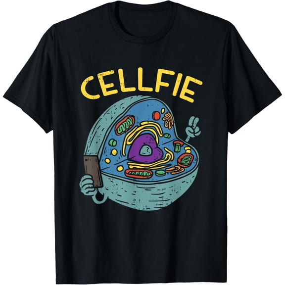 Cell Fie Funny Science Biology Teacher T ShirtMen and women, Black T-shirt, size: Extra large