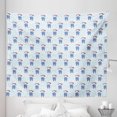 thumbnail image 1 of Pirates Tapestry, Pirate Cat in a Blue Sailor Suit on a Backdrop with Fishes and Dots Maritime, Fabric Wall Hanging Decor for Bedroom Living Room Dorm, 5 Sizes, Blue White Red, by Ambesonne, 1 of 1