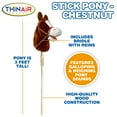 thumbnail image 4 of Playful Minds: Stick Pony - Chestnut - Brownish Red, 34" Wood Stick Ride-On, 12" Plush Horse Head, Realistic Animal Sounds, Bridle & Reins, Kids 3+, 4 of 10