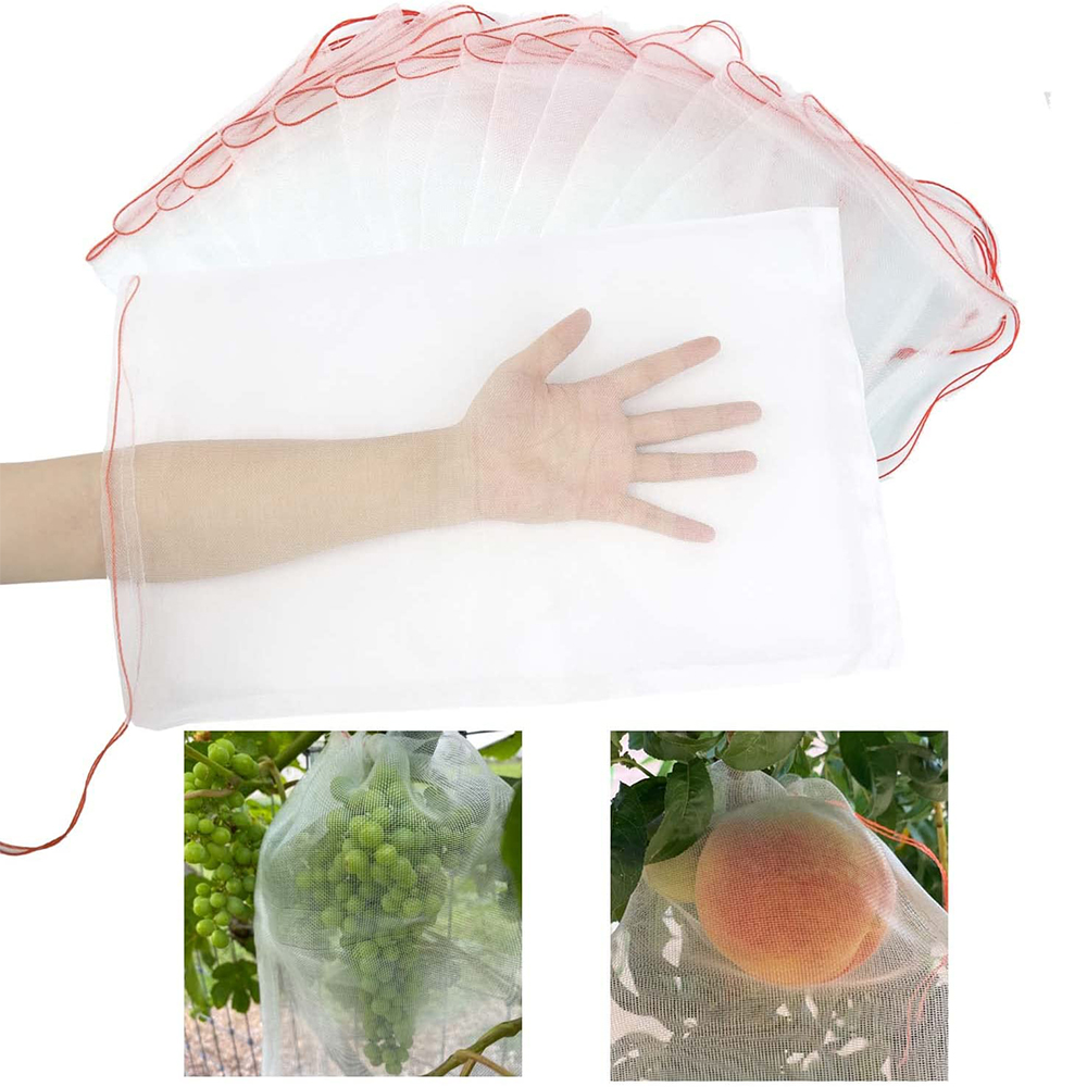 50Pcs Fruit Protection Bags, Garden Netting Bags with Drawstring, Fruit