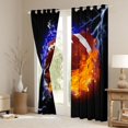 thumbnail image 3 of Homewish Rugby Sport Game Black Out Curtains,Football Lovers Curtains Pack of 2 (42x63 Each),Wbrown Orange Black Bedroom Curtains For Boys Kids,Super Cozy Room Decor, 3 of 6
