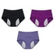 thumbnail image 1 of 3pcs Women Extra Protection Solid Heavy Flow Leak Proof Menstrual Panty Stretchy, 1 of 5