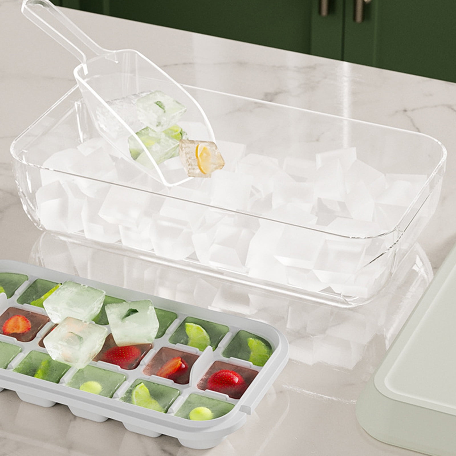 Tray With Lid Large Capacity Silicone Ice Maker For Ice And Cubes Small Ice Container for Freezer Large Ice Cubes Tray Silicone Big Ice Cubes Silicone Silicone Milk Tray Ice Pack Cubes Sheets Pellet