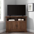 thumbnail image 3 of Walker Edison 44" Grooved Door Corner TV Stand in Dark Walnut, 3 of 8