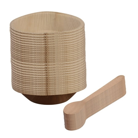 

100% Compostable Bowl Set Disposable Kichen Accessories Eco-Friendly Natural Palm Leaves Perfect Party Pack 25 Pcs Each Item