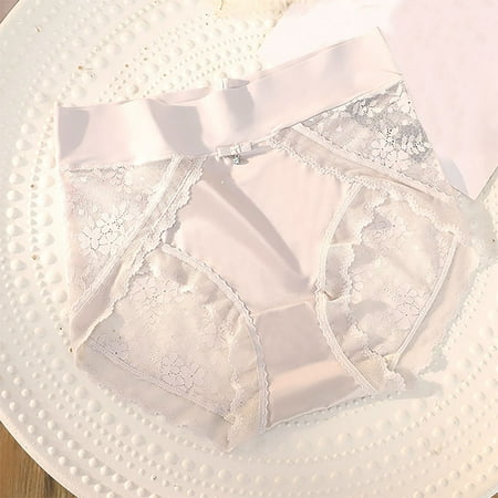 GENGING Panties for Women Ladies  Mid High Waisted Lace Sexy Roll Back Clearance Items Hip Lifting And Abdominal Tightening Ice Silk Satin Seamless Underwear For Ladies