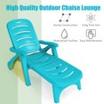 thumbnail image 3 of Patiojoy Outdoor Chaise Lounge Chair 5-Position Folding Recliner for Beach Poolside Backyard Turquoise, 3 of 10