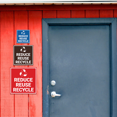 Rycle Cle Sign Signs ByLITA Square Reduce, Reuse, Recycle Sign (Black /Gold) - Small ...