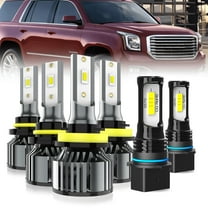 LECCIBUB LED Headlight Bulbs Compatible With GMC Yukon 2015-2018,9005 High Beam H11 Low Beam PSX26W LED Fog Light Bulb,6500K White,Plug and Play,Pack of 6