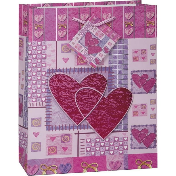 Unique Party - Bolsa de Regalo Diseño Corazones (Rosa)