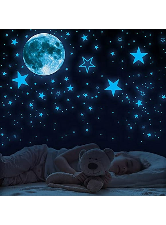 VUDECO Glow in The Dark Stickers Glow in The Dark Stars for Ceiling Glow in The Dark Moon and Glow Stars for Ceiling Over 1000 PCS Glow in The Dark Ceiling Decorations Perfect Kids Room Decor