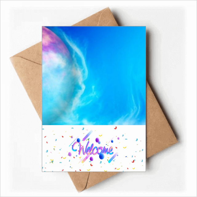 Blue Yellow Stars Dark Night Sky Welcome Back Greeting Cards Envelopes Blank
