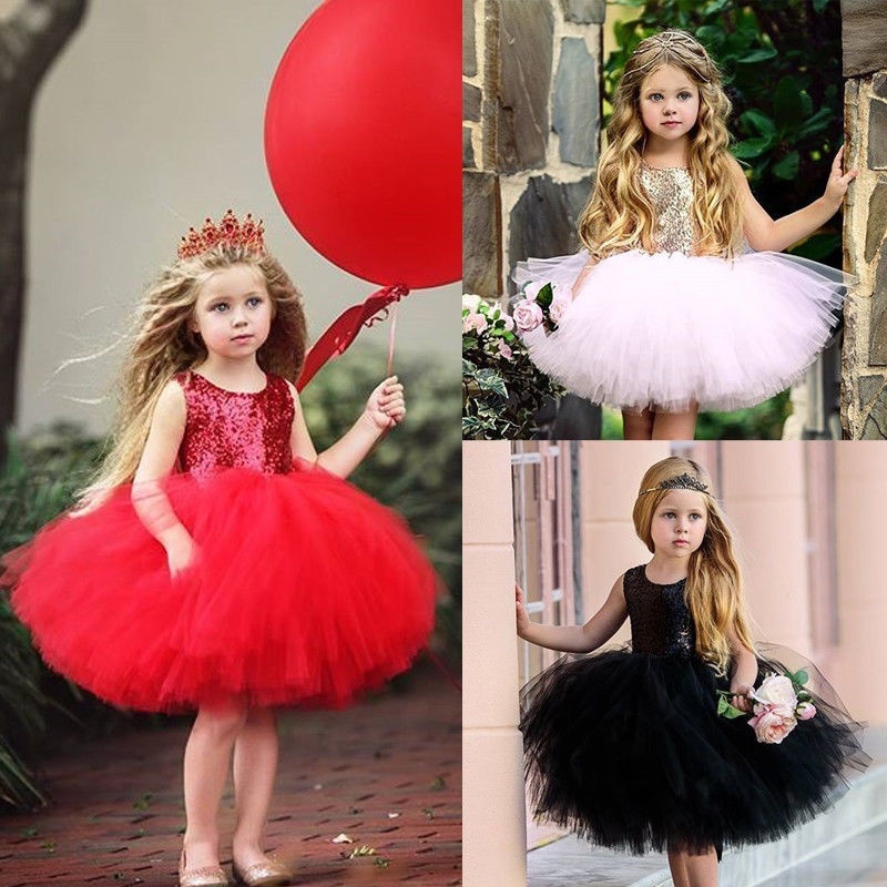 Toddler Kids Baby Girl Flower Dress Lace Tulle Party Bridesmaid Pageant Dress LM