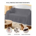 thumbnail image 4 of Grey Pure Color Couch Cover for 2 Cushion Couch, Aesthetics Contemporary Luxury Washable Love Seat Sofa Covers Slipcover, Throw Sofa Covers for Pets, Furniture Protector 71"x102", 4 of 9