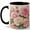 Black, variant on Pink Rose Bouquet 11oz Ceramic Mug, Romantic Floral Coffee Cup