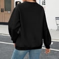 thumbnail image 4 of WTOBBY Women's Large Size Solid Color Hoodie Loose Long Sleeve Pullover Sweatshirt with Round Neck for Casual Comfort, Plus Size Fashion, and Everyday Wear,Black L, 4 of 5