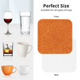 thumbnail image 6 of Pofeuu Orange Glitter Print Coasters for Drinks, 4Pack PU Leather Coasters, Bar Drink Coasters for Tabletop Protection, Furniture from Damage-Square, 6 of 6