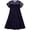 Dark Blue, variant on HJYCHN Girls Dresses Short Sleeve Mesh Stitching Dress with A Line Skirt for Back to School Clothes 10-12 Years