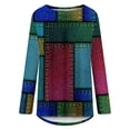 thumbnail image 4 of HAPIMO Rollbacks Womens Fall Fashion Shirts Casual Long Sleeve Trendy Geometric Tunic Tops Plus Size Crewneck Sweatshirts Teen Girls Clothes Hot Pink S, 4 of 5