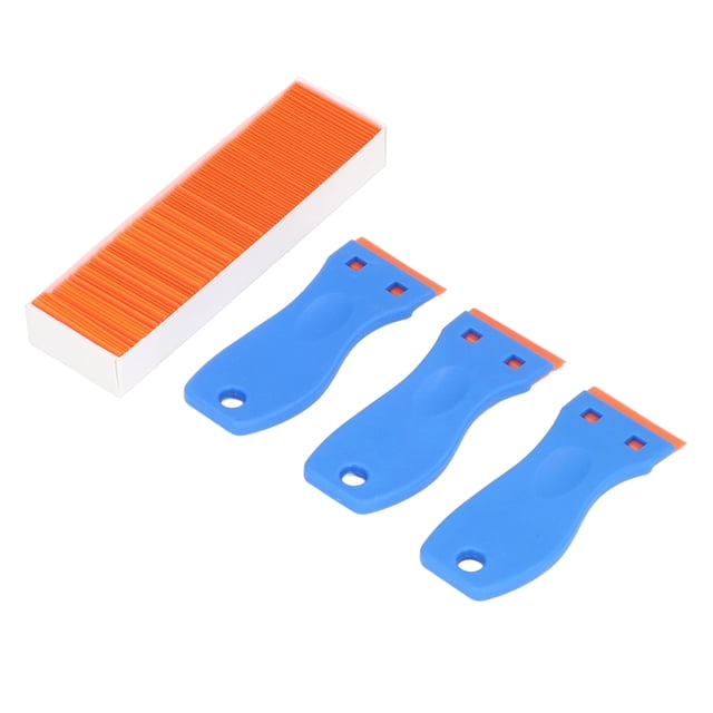 Cutter Scraper 3 Pack Scraper Set With 100 Extra Cutter For Removing Label, Registration Sticker