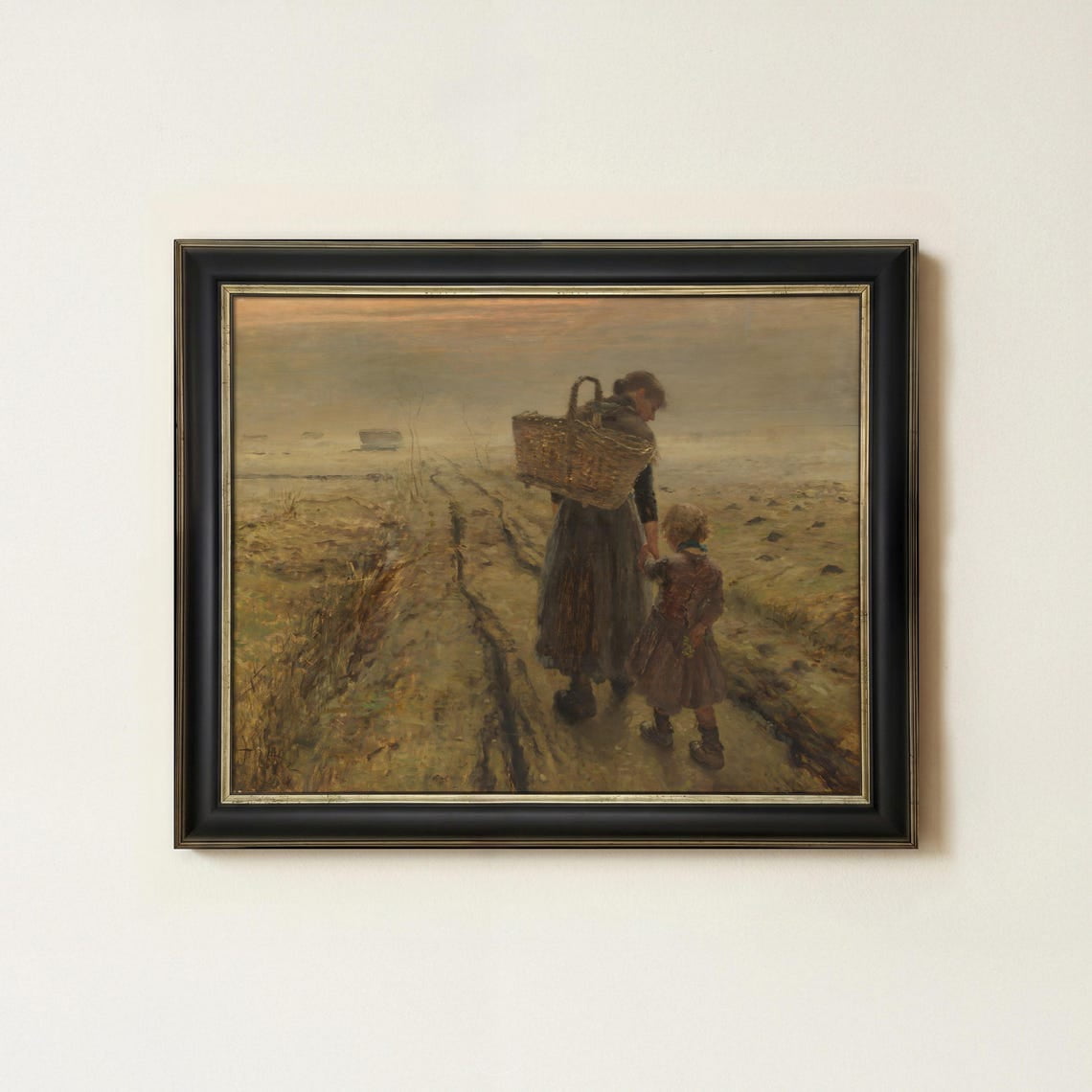 Rustic Mother And Child Wall Art Print For Countryside Home Decor