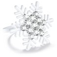 thumbnail image 1 of Juego de 8 servilleteros navideños plateados con forma de copo de nieve for mesas de comedor: decoración rústica for bodas, Navidad, Acción de Gracias y cenas festivas., 1 of 6