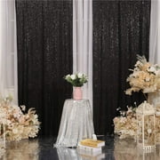 SoarDream Sparkly Sequin Backdrop 2 Pieces 2ftx8ft Black Shimmer Backdrop Curtain Background Seamless Glitter Backdrop