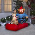thumbnail image 2 of Gemmy Christmas Inflatable Rudolph and Yukon Cornelius on Sled, 4.5 ft Tall, Multi, 2 of 4