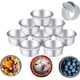 thumbnail image 1 of Juego de mini moldes para pasteles de 4 pulgadas, 8 piezas de acero inoxidable antiadherente redondo para hornear, saludable y resistente, fácil de limpiar y apto para lavavajillas para suministros, 1 of 5