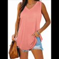 thumbnail image 3 of Camisetas Sin Mangas con Cuello en V para Mujer, Color Rosa, Talla XXL, 3 of 6