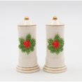 thumbnail image 2 of Ceramic Christmas Holly Salt and Pepper Shakers 2x2x4.5 Inch Gift, 2 of 3