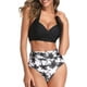 thumbnail image 2 of Traje de baño vintage de dos piezas para mujer Bikini retro de cintura alta con pliegues y cuello halter Zhivalor WRHS-109-2, 2 of 7