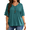 Water Duck Blue, variant on Mengpipi Women's Plus Size Tops Summer Short Sleeve V-Neck Ruffle Trim Loose Fit Solid Color Casual Blouse 1X-5X