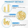 thumbnail image 2 of Uxcell 20-Pack M3x6mm Pan Head Machine Screws Brass Cross Head Fully Threaded Bolts for Furniture Brass, 2 of 7