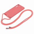 thumbnail image 2 of For Samsung Galaxy S21 4G/5G Case Rubberized Fiber Lining Cover with Long Lanyard, 2 of 5