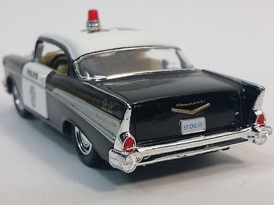 New 5/" Kinsmart 1957 Chevrolet Bel Air Police Car 1:40 Chevy Cop Diecast Model