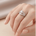 thumbnail image 3 of Lanyjewelry Womens Luxury 5x5mm Round and Multiple-Cut CZ Stainless Steel Wedding Ring - Size 5, 3 of 9