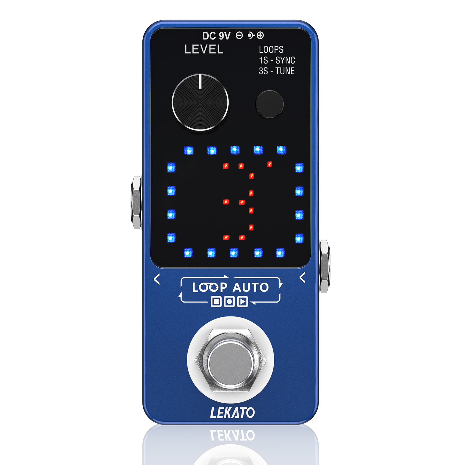 LEKATO Looper Pedal Guitar Looper Pedal with SYNC & Tuner Function Loop Pedal with LED Screen Looper Pedal for Electric Guitar Bass Unlimited Overdubs 3 Loops 18 Minutes Record Time