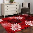 thumbnail image 3 of Botanical Chrysanthemum Area Rugs 4'x6', Washable Small Throw Rugs for Office Bathroom, Abstract Spring Floral Red Black Indoor Outdoor Rug Non-Slip Low Pile Carpet Runner Reversible Floor Mats, 3 of 8