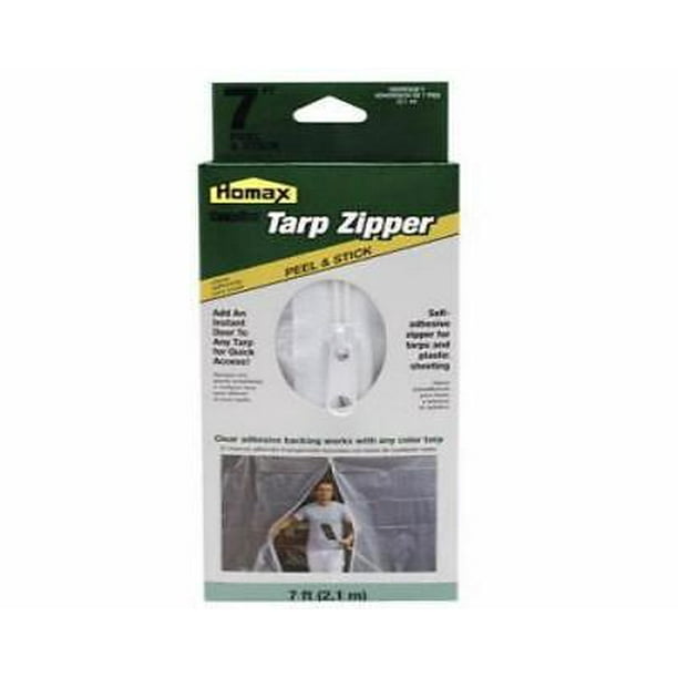 2Pc Homax Cinchtite Peel & Stick Tarp Zipper, 7 ft.