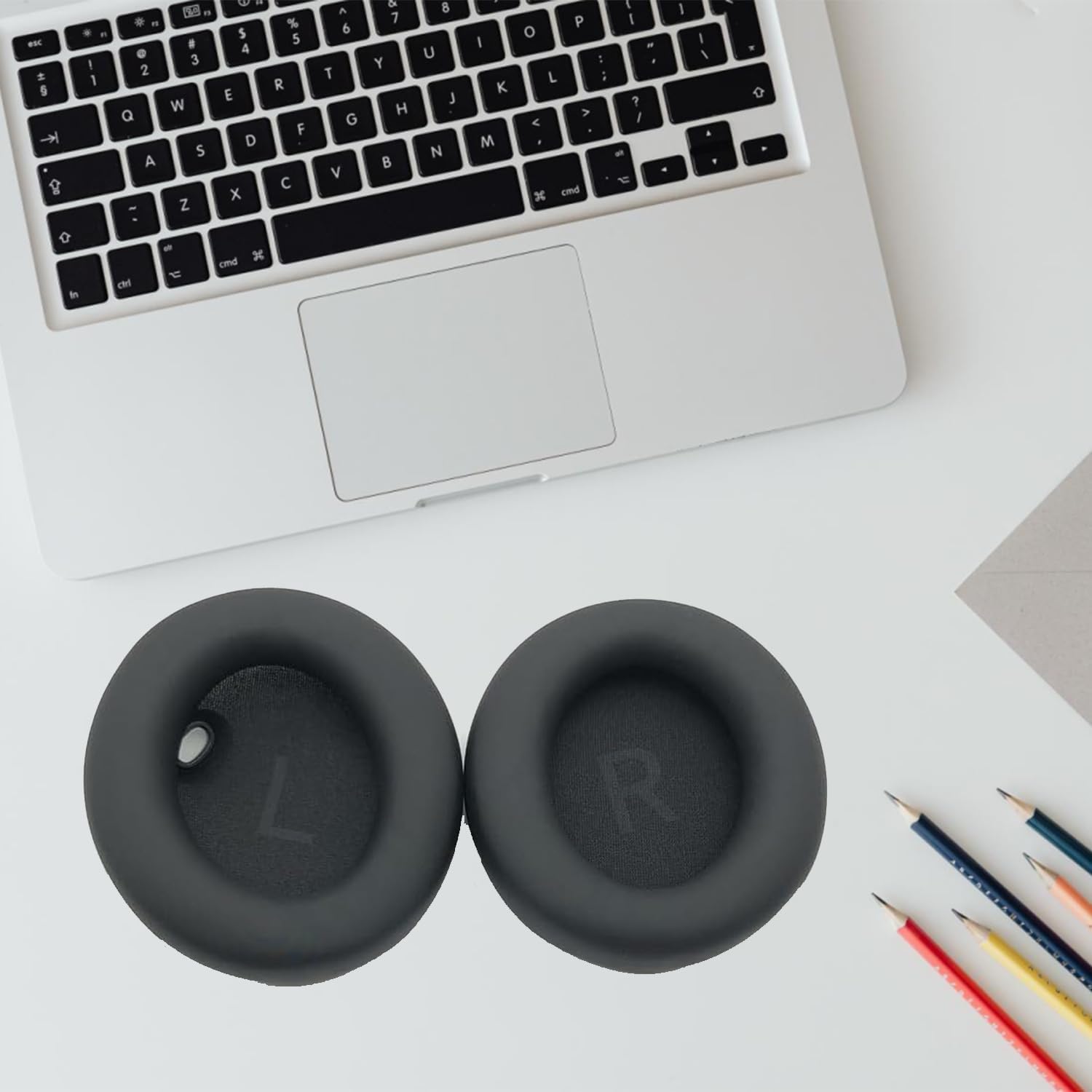 HRTGFD-Earpdas Replacement Cushions for Anker Soundcore Space One (S1) Headphones,Ear Pads Cushions with High-Density Noise Cancelling FoamSoft Protein Skin-Black