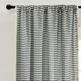 thumbnail image 6 of Lush Decor Boho Coastal Horizontal Ticking Stripe Tassel Window Curtain Panel Set, Blue, 52 x 84, 6 of 11