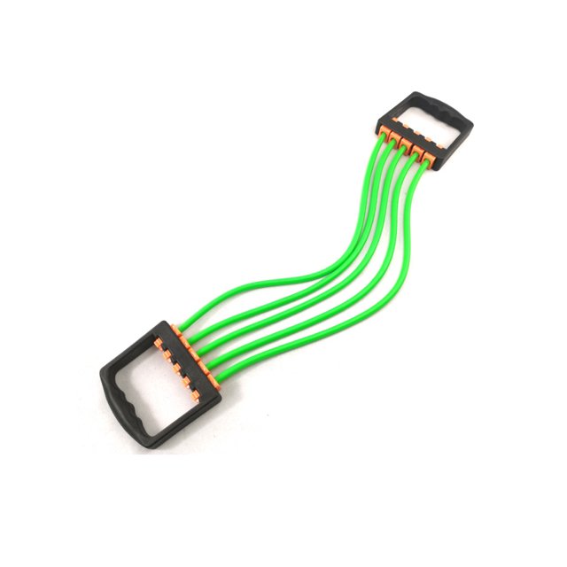 Greeniant Expansor de pecho, extractor de músculos, banda elástica, ejercitador de pecho, equipo de Fitness fino, práctico, 5 suministros de Accesorios para máquinas de ejercicios Verde