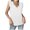 White, variant on HUANBAI Ladies Solid Sleeveless V Neck T Shirt With Shoulder Pad Loose Vest Cotton Tank Top
